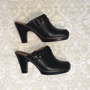 SOFFT ⚜️ Leather Heel Clogs Mules, Size 7.5